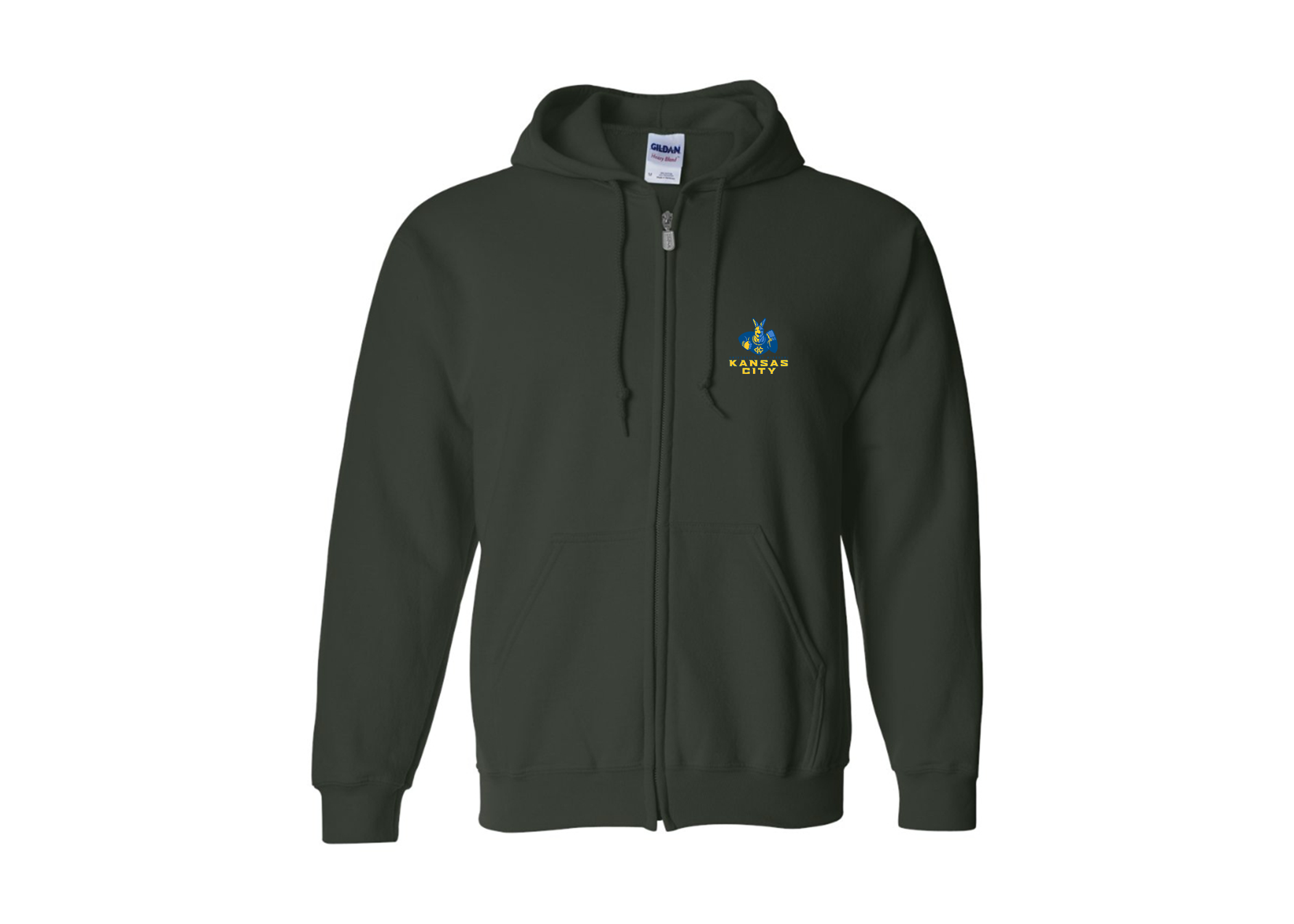 Men's UMKC Kangaroos Gildan Heavy Blend Full Zip Hooded Sweatshirt